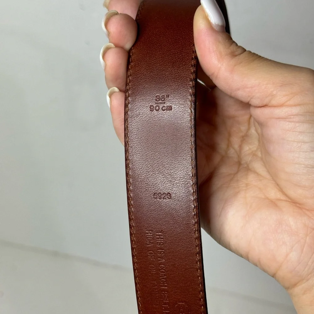 Vintage Coach Brown Leather Belt 36/90 Men’s
